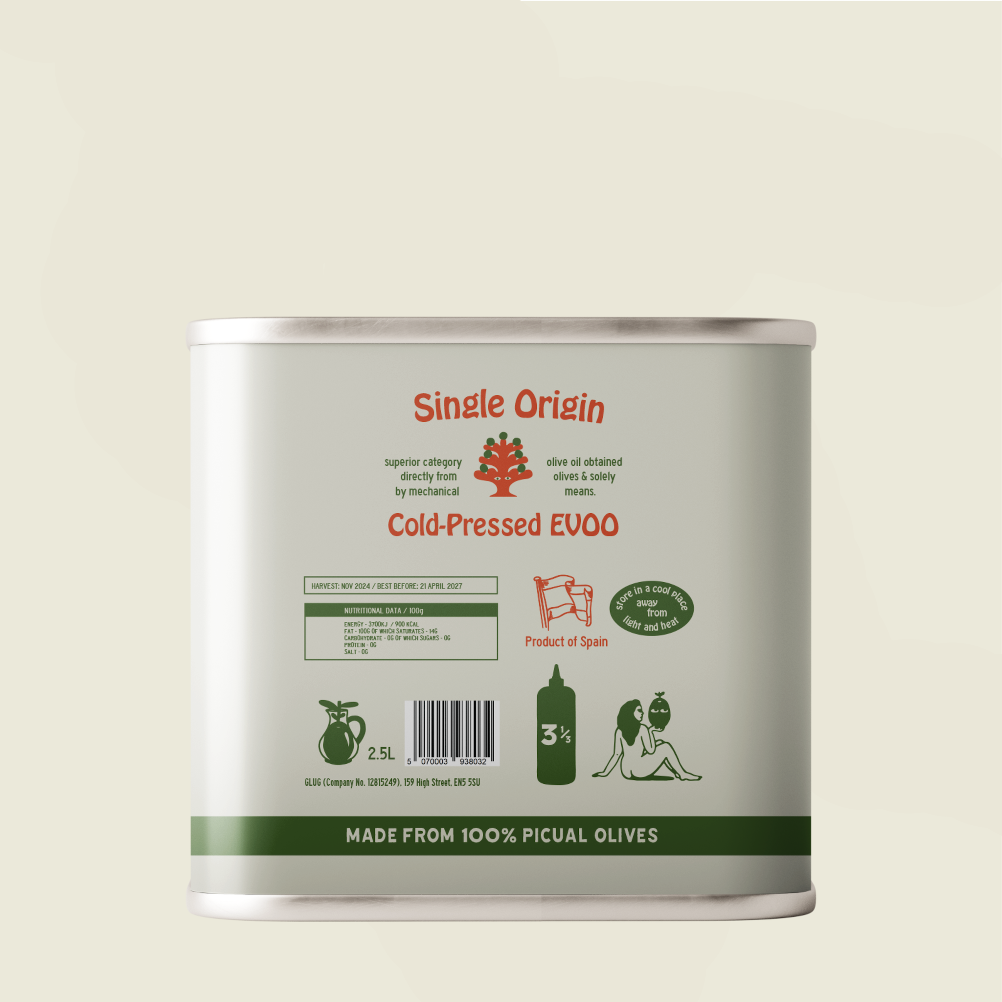 EVOO for Drizzling 2.5L Refill Tin